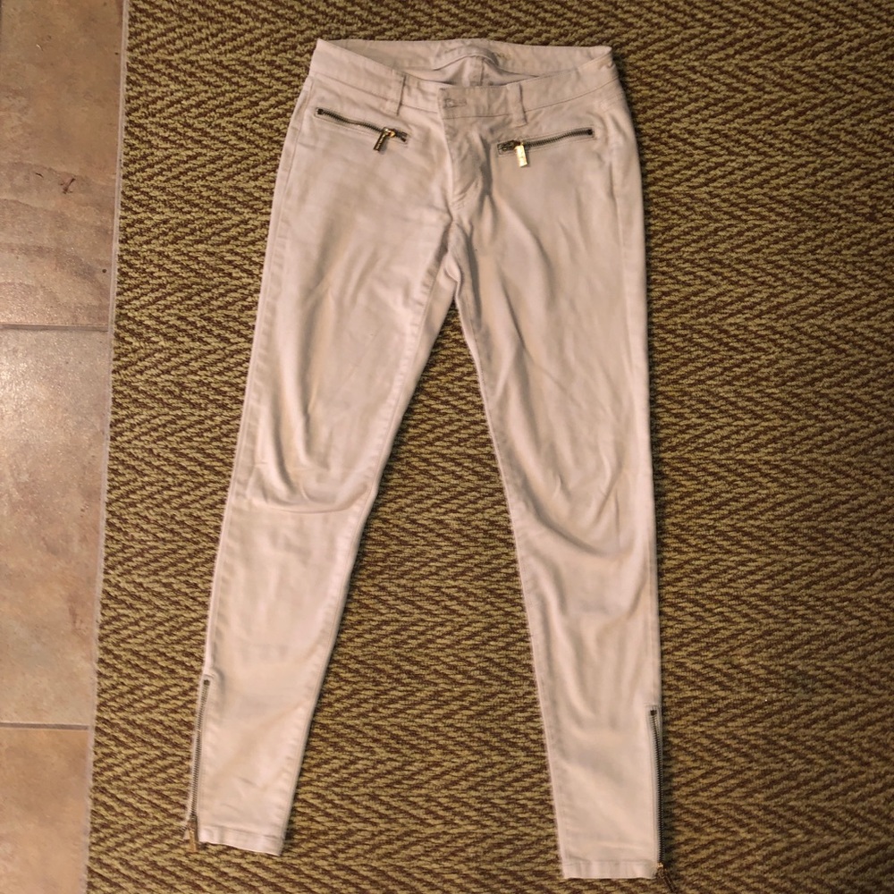 Michael Kors Beige Pants with zipper details